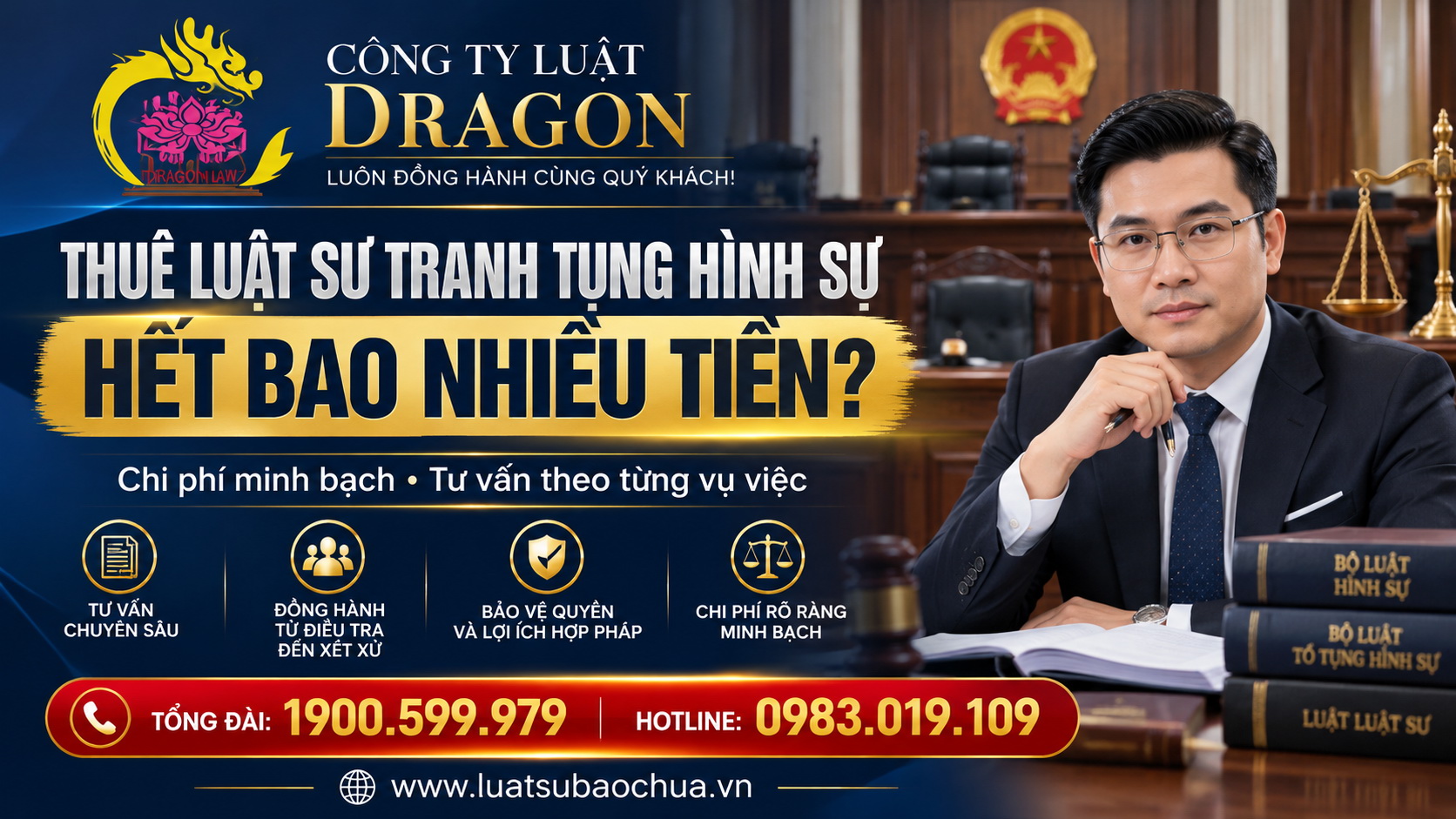 Thuê luật sư tranh tụng hình sự hết bao nhiêu tiền?